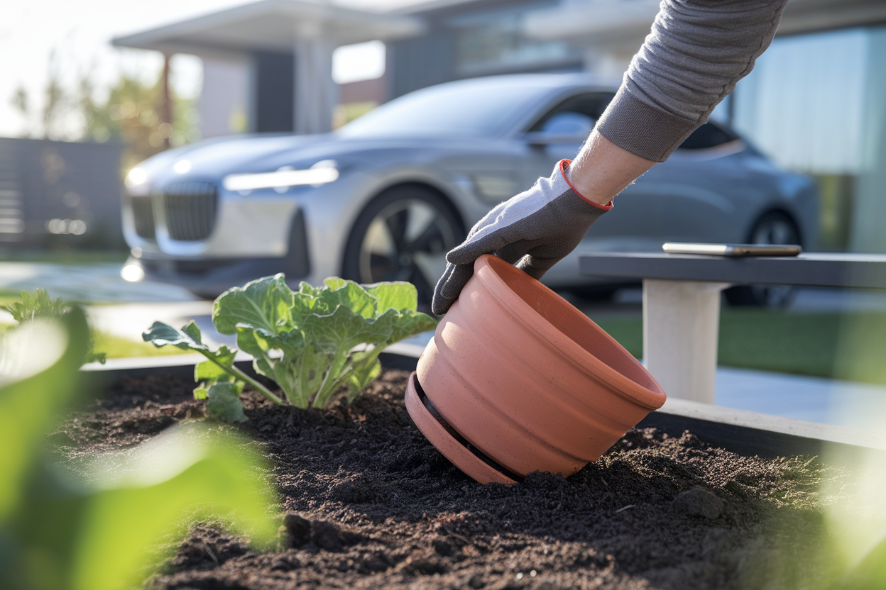 2 gestes, 1 pot d'argile retourné, 10 secondes de vérification au potager, ce détail inattendu évite de tout déranger